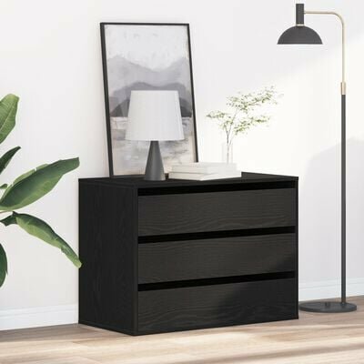 Hoekkast met Lades Zwart Eiken 80x41x58 cm Geengineerd Hout 1