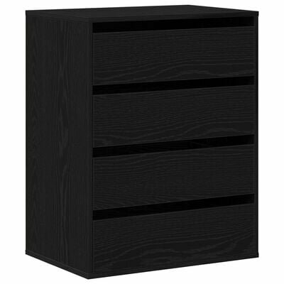 Ladekast 60x41x76 cm bewerkt hout zwart eikenkleurig 2