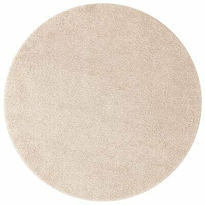 Shaggy Tapijt met Latex Achterkant Crème ø90 cm 2