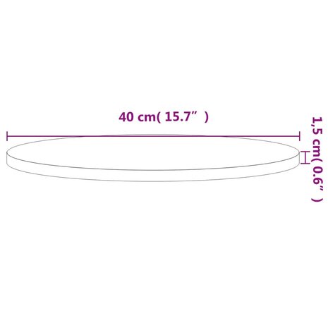 Tafelblad rond Ø40x1,5 cm massief beukenhout 4