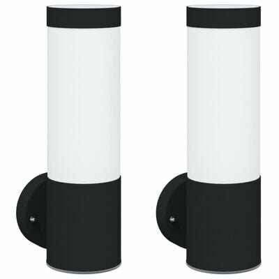 Buitenwandlampen 2 st IP44 roestvrijstaal zwart 2