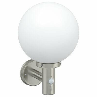Buitenwandlampen met sensor 2 stuks Zilver RVS IP44 1