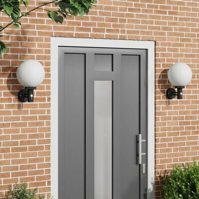 Buiten Wandlampen met Sensor 2 stuks Zwart RVS IP44 1