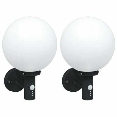 Buiten Wandlampen met Sensor 2 stuks Zwart RVS IP44 2