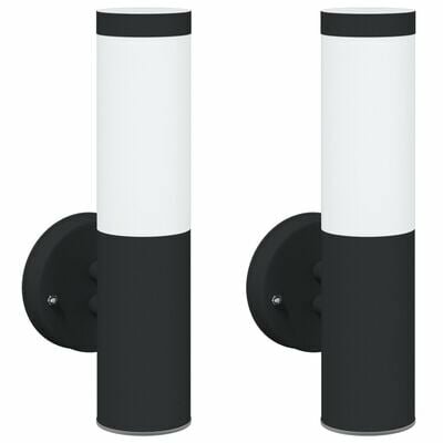 Buitenwandlamp 2 stuks Zwart RVS IP44 2