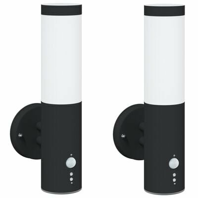 Buitenwandlamp met sensor 2 stuks Zwart RVS IP44 2