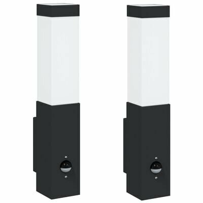 Buiten Wandlampen met Sensor 2 stuks Zwart RVS IP44 2