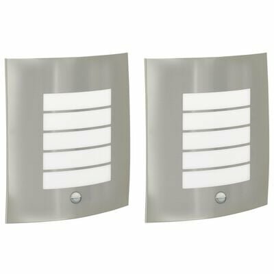Buitenwandlampen met Sensor 2 stuks Zilver Roestvrij staal IP44 2