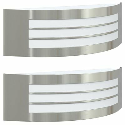 Buiten Wandlamp 2 stuks Zilver Roestvrijstaal IP44 2