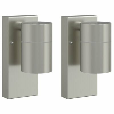 Buitenwandlampen 2 stuks Zilver Roestvrij staal IP44 2
