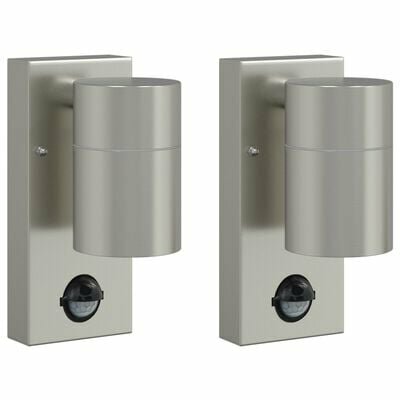 Buitenwandlampen met sensor 2 stuks Zilver Roestvrijstaal IP44 2