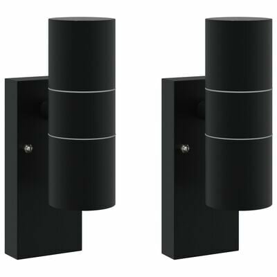 Buitenwandlampen 2 stuks Zwart RVS IP44 2