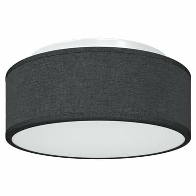 Plafondlamp Flush Mount Zwart Ø 30 cm Stof E27 2