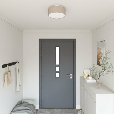 plafondlamp inbouw taupe 30 cm stof E27 1