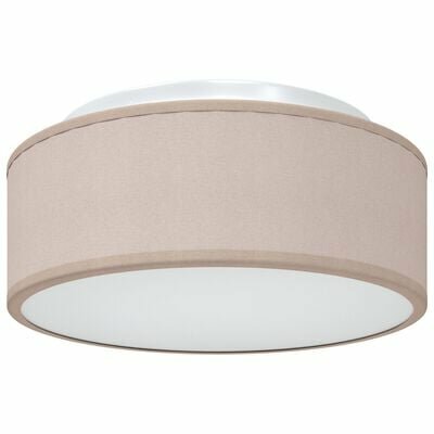 plafondlamp inbouw taupe 30 cm stof E27 2