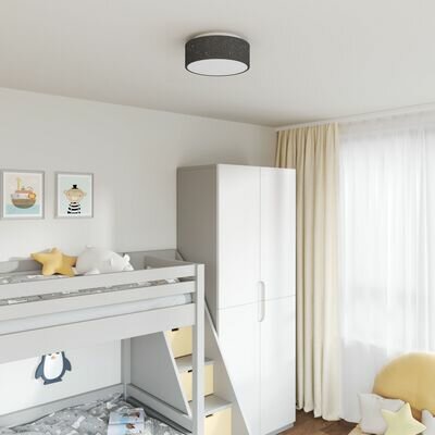 Plafondlampen met Sterrenlampenkap Zwart Ø 30 cm Stof E27 1