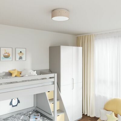 Plafondlamp met Stervormige Lampenkap Taupe Ø 30 cm Stof E27 1