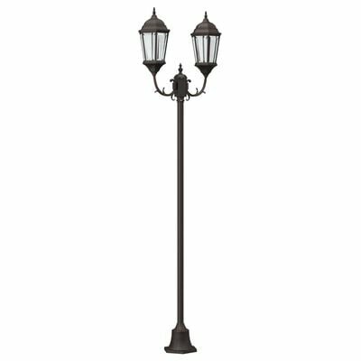 Tuinlichtpaal 2-Lamp E27 Brons 220 cm Aluminium 2