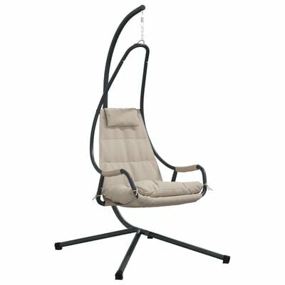 Hangstoel met Standaard en Kussen Taupe Staal 2