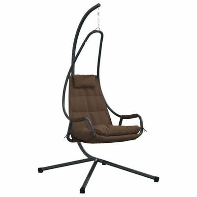 Hangstoel met Stand en Kussen Koffie Staal 2