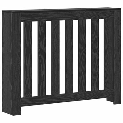 Radiator Cover Zwart Eiken 104x20x82 cm Hout 2