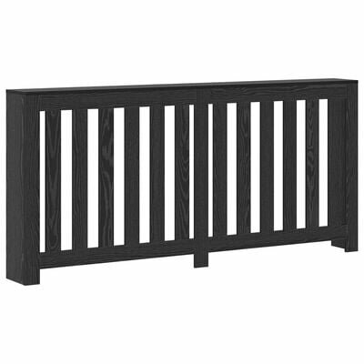 Radiator Bedekking Zwart Eiken 175x20x82 cm Geengineerd Hout 2