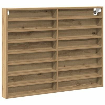 Vitrinekast 100x8,5x75 cm bewerkt hout artisanaal eiken 2