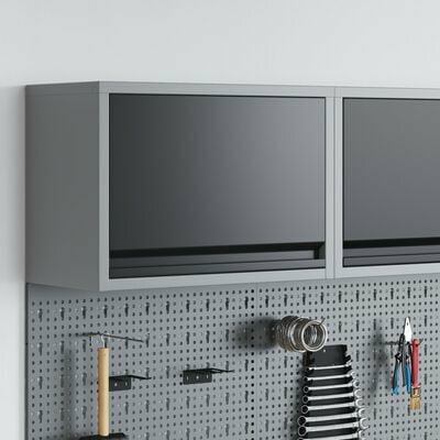 Gereedschapskast Muurbevestiging met Gasliftdeur Zwart 50x25x35 cm 1
