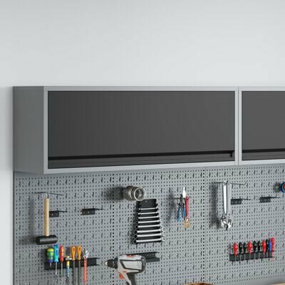 Muurbevestigde Gereedschapskast met Gas-Lift Deur Zwart 100x25x35 cm 1