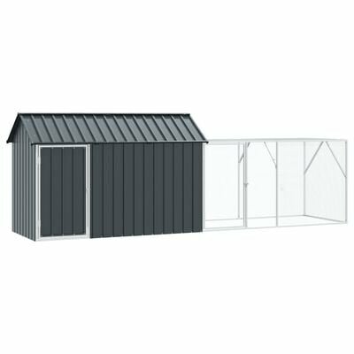 Vogelvolière met uitbreiding 112x421x141 cm staal antraciet 2