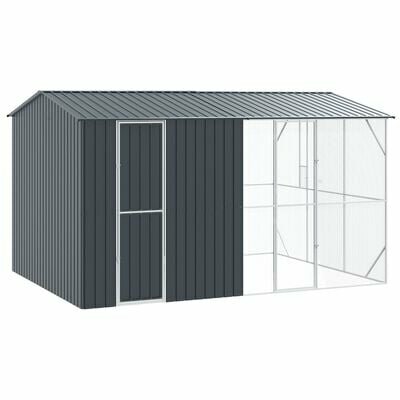 Vogelkooi met Uitbreiding Antraciet 310x442x247 cm Staal 2