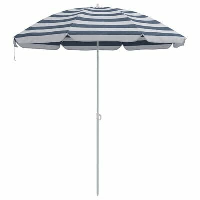 Strandparasol met aluminium paal 240 cm blauw en wit 2