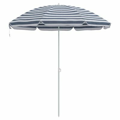 Strandparasol met aluminium paal 300 cm blauw en wit 2