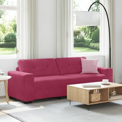 3-zitsbank Wijnrood 180 cm Fluweel 1