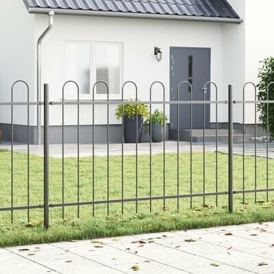 Tuinhek met bogen 3,4x1 m staal grijs 1