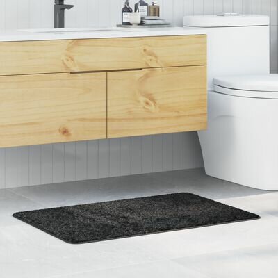 Badmat Rechthoekig Donkergrijs 60x90 cm Polypropyleen Antislip 1