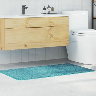 Badmat Rechthoekig Turquoise 70x120 cm Polypropyleen Antislip 1