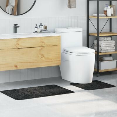 2-delige Badmat Set Donkergrijs Polypropeen Antislip 1