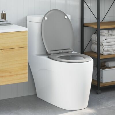 Snelle Release Toiletbril met Zachte Sluiting Duroplast Grijs 1