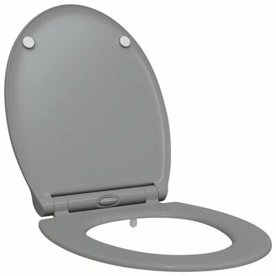 Snelle Release Toiletbril met Zachte Sluiting Duroplast Grijs 2