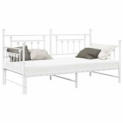 Stapelbed met uitschuifbed Wit 90x190 cm Staal 2