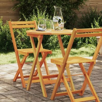 Inklapbare Tuintafel Rond Ø60x72 cm Massief Hout Acacia 1