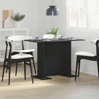 Eettafel Zwart 100x60x75 cm Engineered Wood 1
