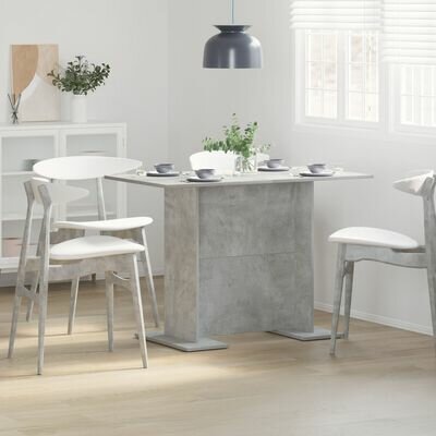 Eettafel 110x60x75 cm bewerkt hout betongrijs 1