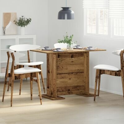 Eettafel 110x60x75 cm bewerkt hout oud houtkleurig 1