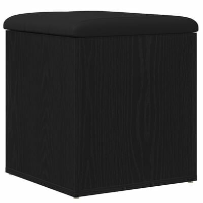 Opslagbank Zwart Eiken 40x40x45 cm Geengineerd Hout 2