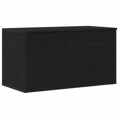 Opbergkist Zwart Eiken 84x42x46 cm Bewerkt Hout 2