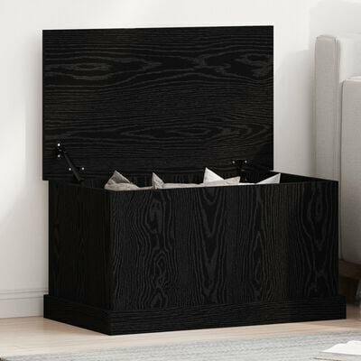 Opbergkist 70x40x38 cm bewerkt hout zwart eikenkleurig 1