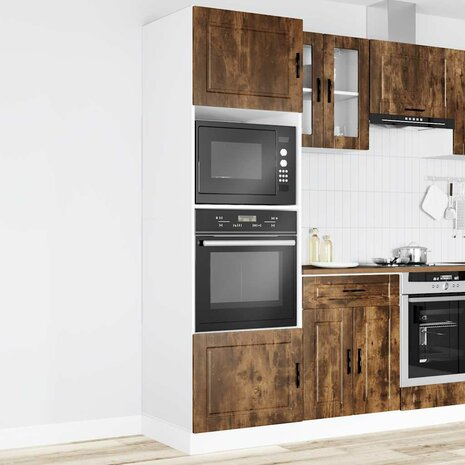Ovenkasten 2 st Porto bewerkt hout gerookt eikenkleurig 3
