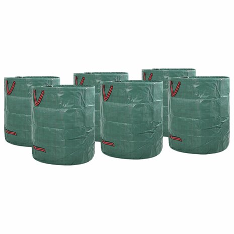 Tuinafvalzakken met Handvatten 12 stuks Vouwbaar Rond Groen 120 L 2